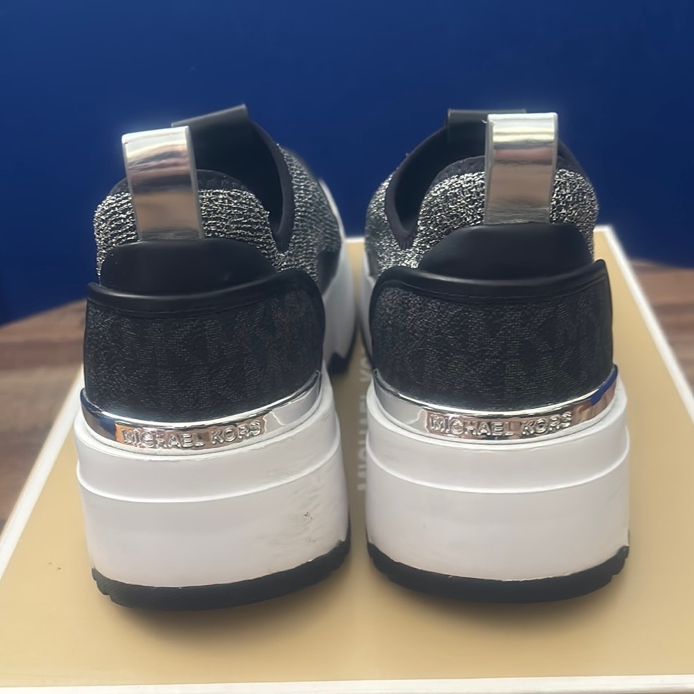 Michael Kors Black and White Slip-On Sneakers - Picture 3 of 6